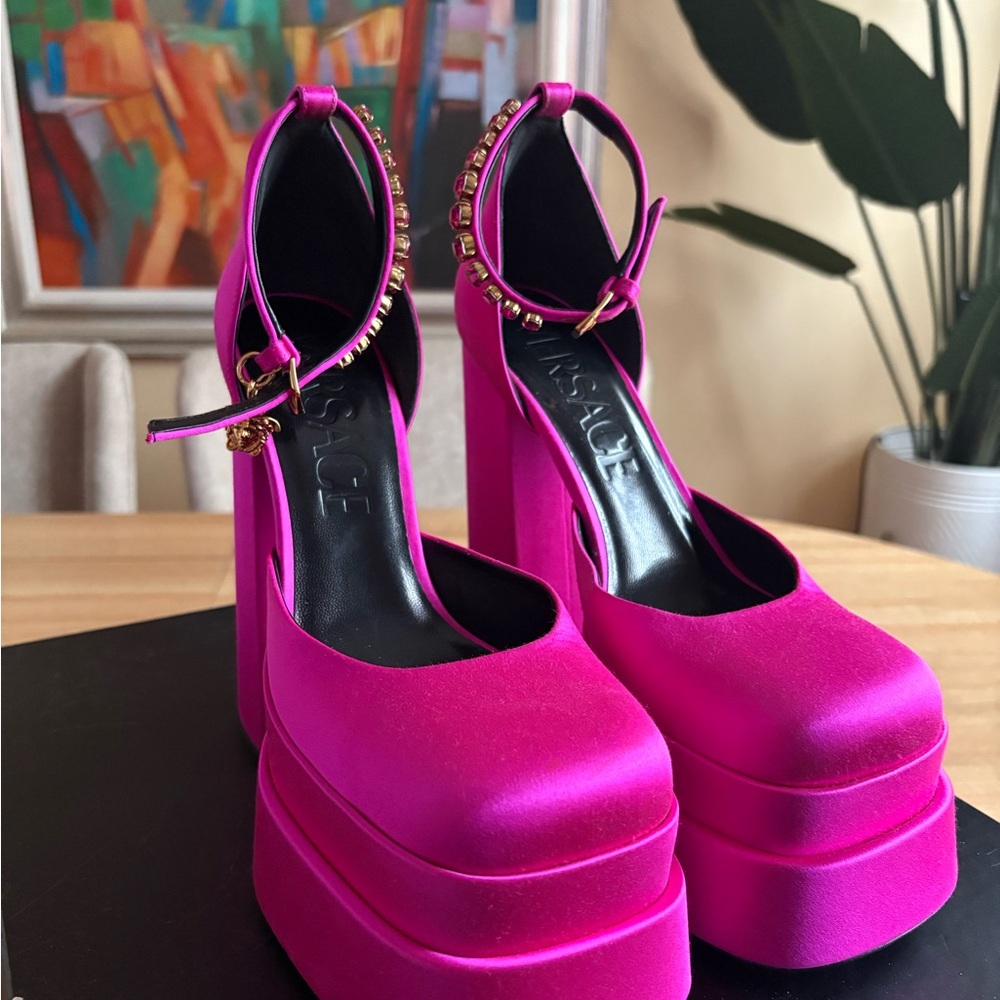 Versace Fuchsia Platform Heels